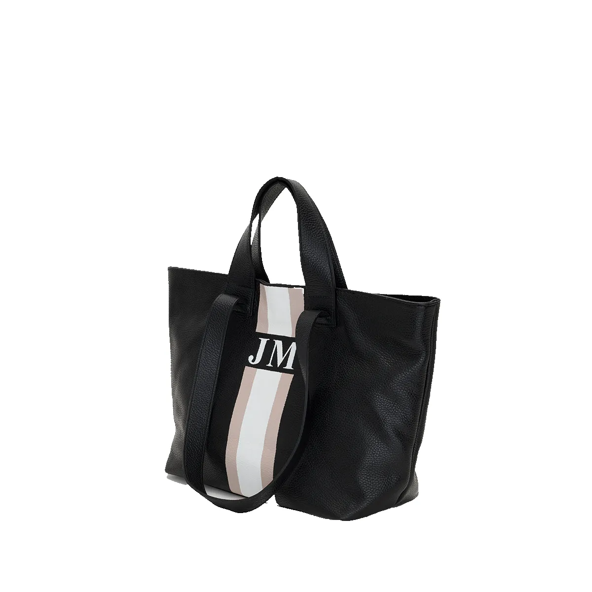 Black with Taupe Leather Double Handled Tote sold by Lily and Bean product image thumbnail 3