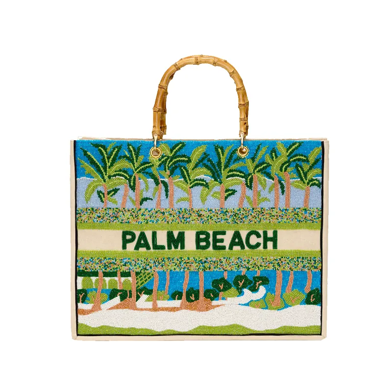 The Juliana Palm Beach Beaded Tote sold by Lily and Bean