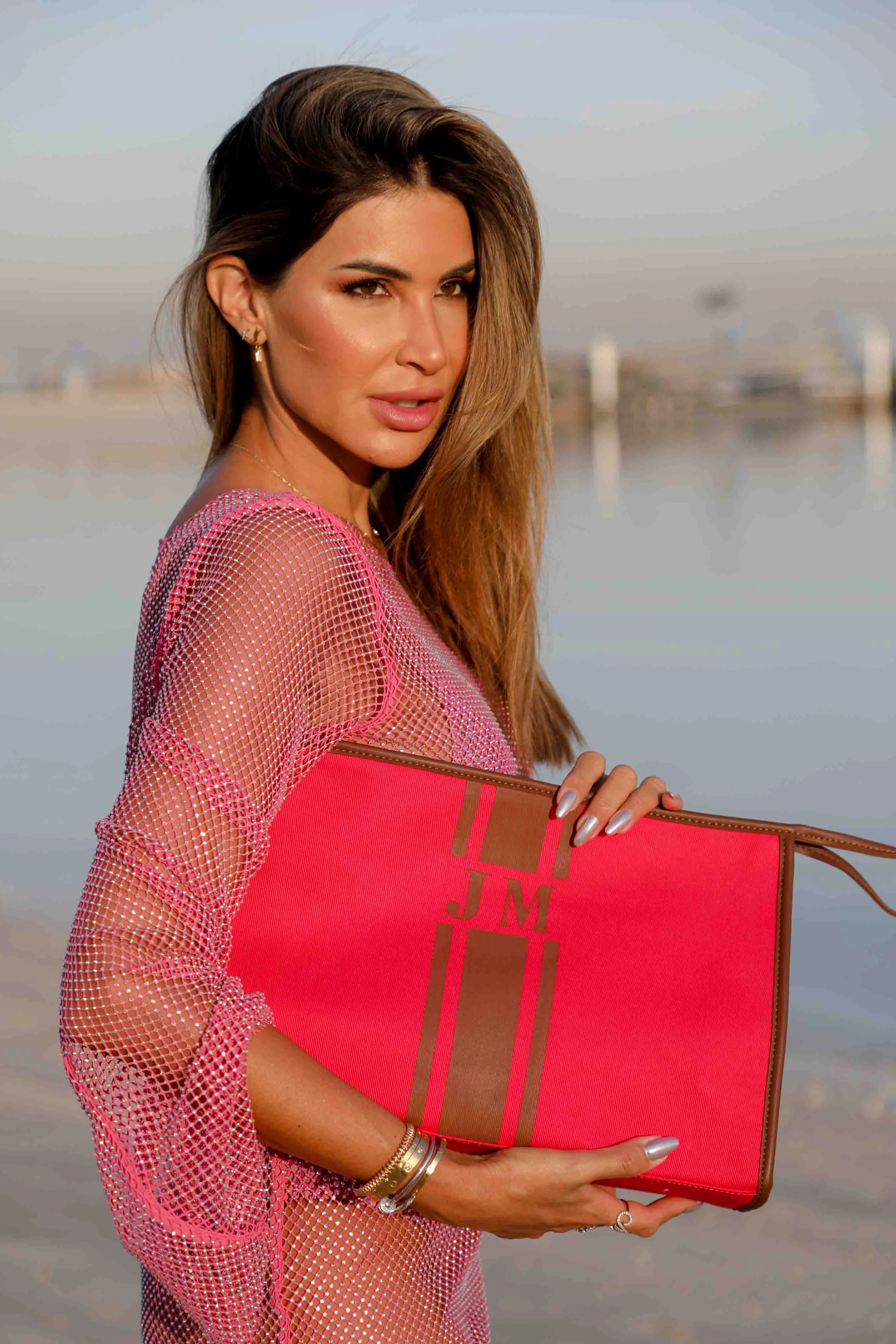 The Lily Fiery Neon Pink Tote and Ultimate Cosmetic Duo sold by Lily and Bean product image thumbnail 5