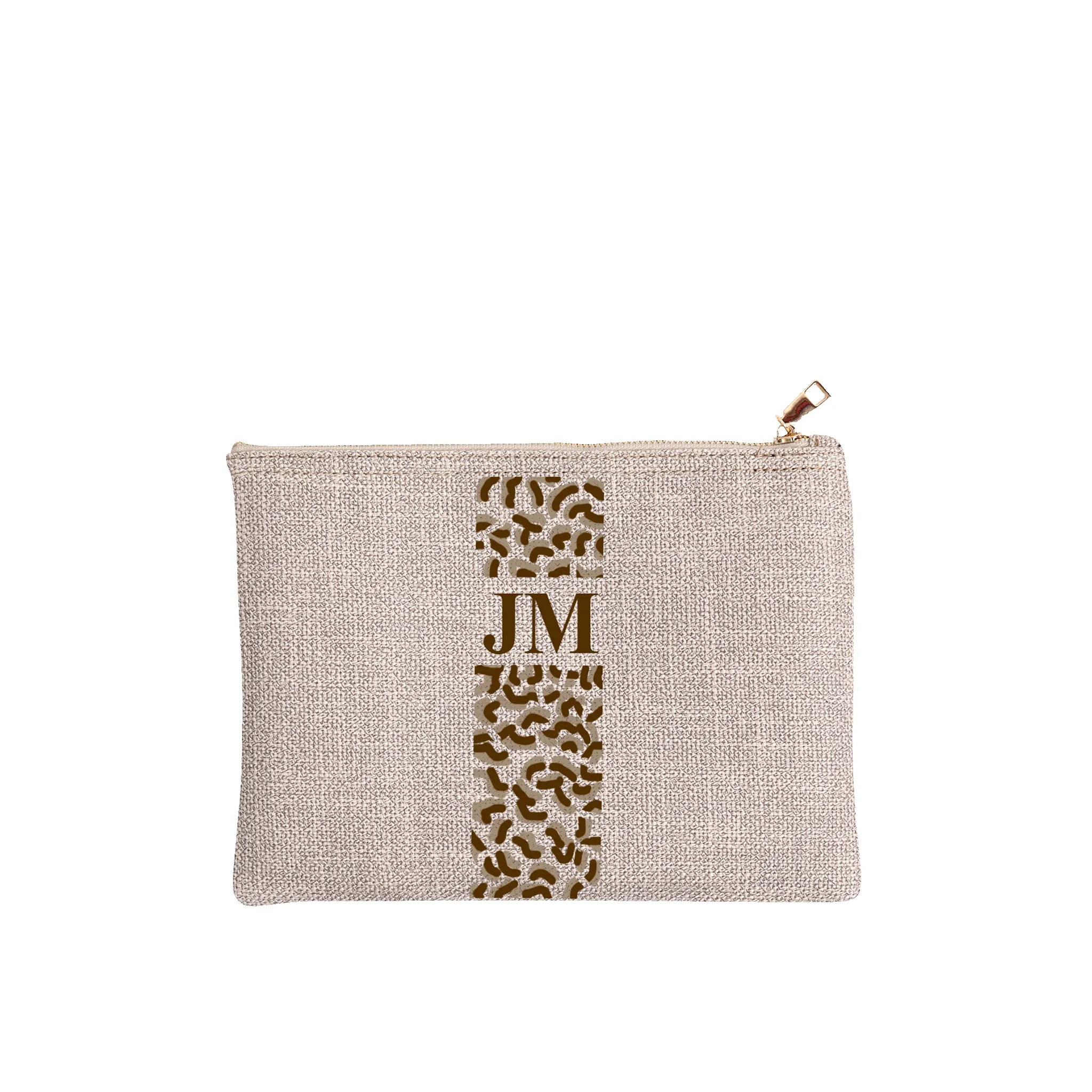 The Lily Canvas Makeup Bag - Soft Fawn - Leopard Pattern sold by Lily and Bean