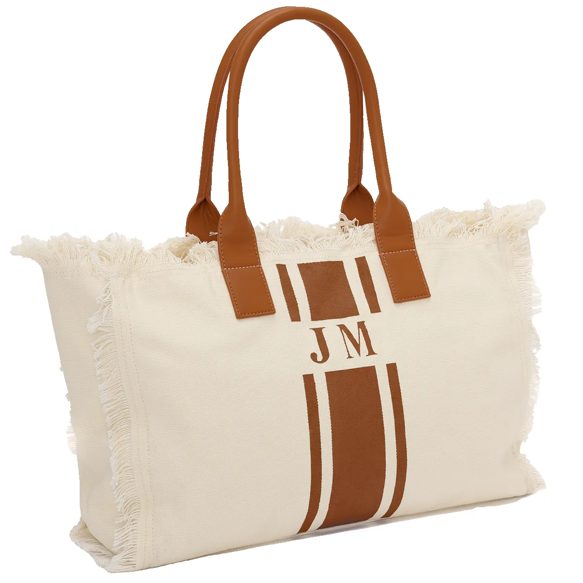 The Lily Fringe Tote - Cream and Tan sold by Lily and Bean