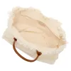 The Lily Fringe Tote - Cream and Tan sold by Lily and Bean