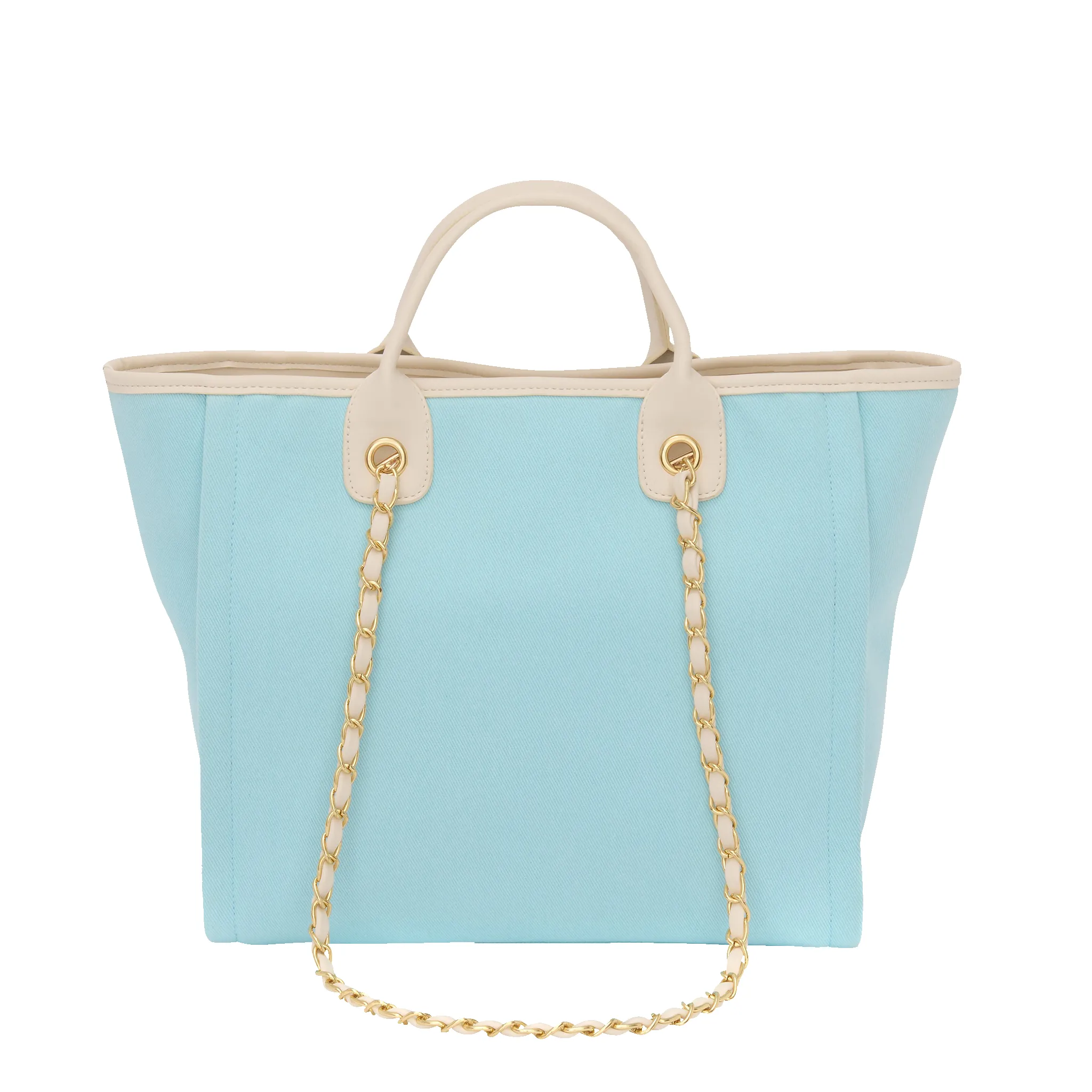 Lily & Bean Canvas Tote Bag Sky Blue with Off White Handles Medium sold by Lily and Bean product image thumbnail 2