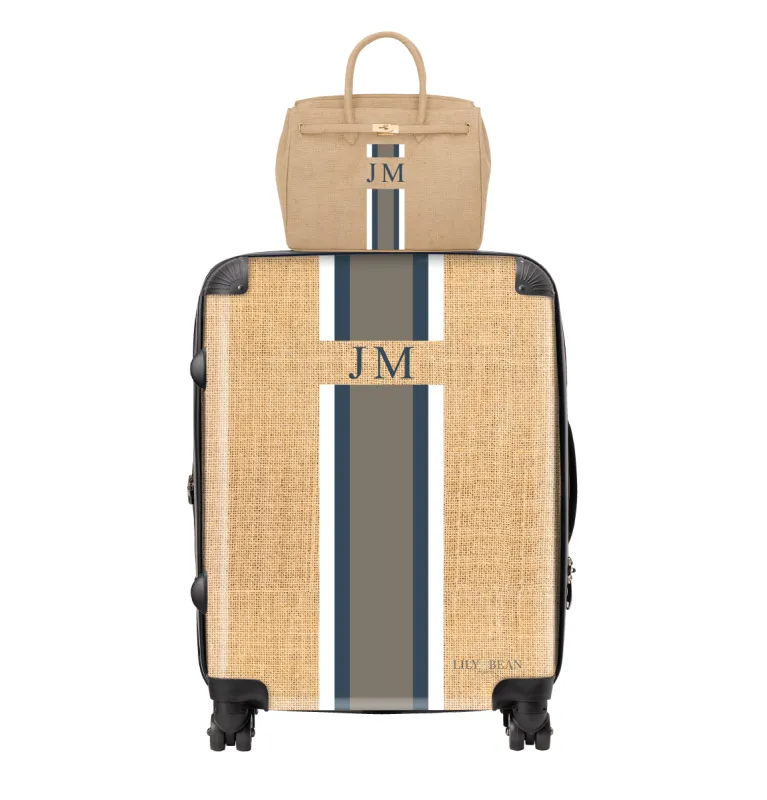 Lily & Bean Personalised Hessian Luggage with Amelia Handbag sold by Lily and Bean