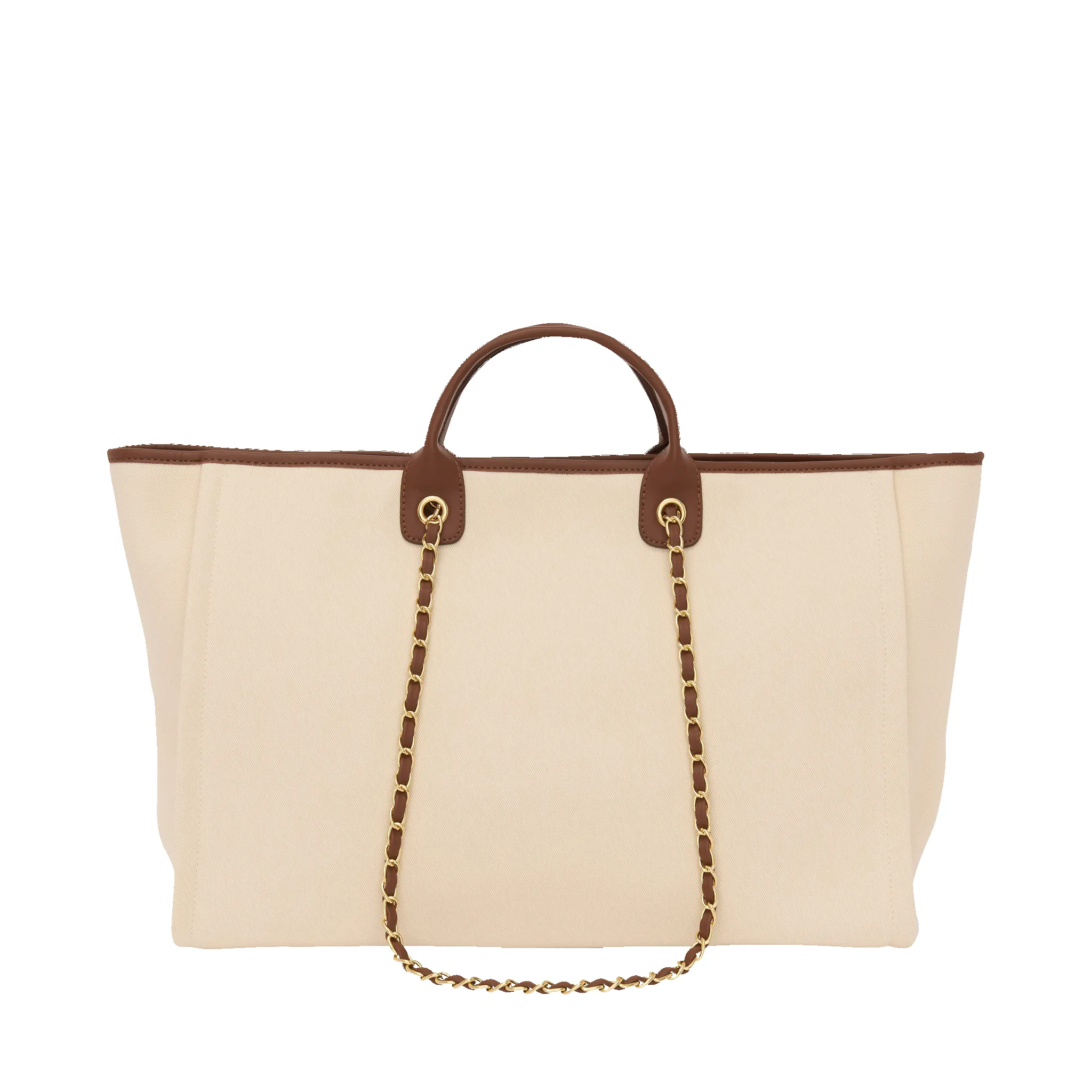 The Lily Canvas Jumbo - Cream with Dark Tan Handles - Design Your Own sold by Lily and Bean product image thumbnail 2