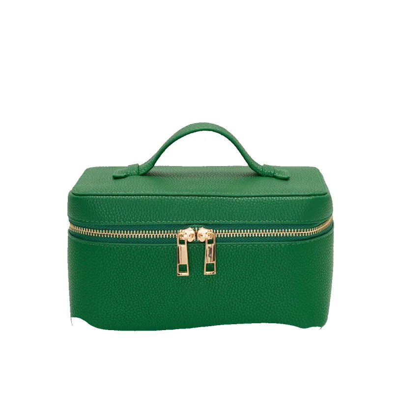 L&B Leather Travel Vanity Case - Emerald Green sold by Lily and Bean