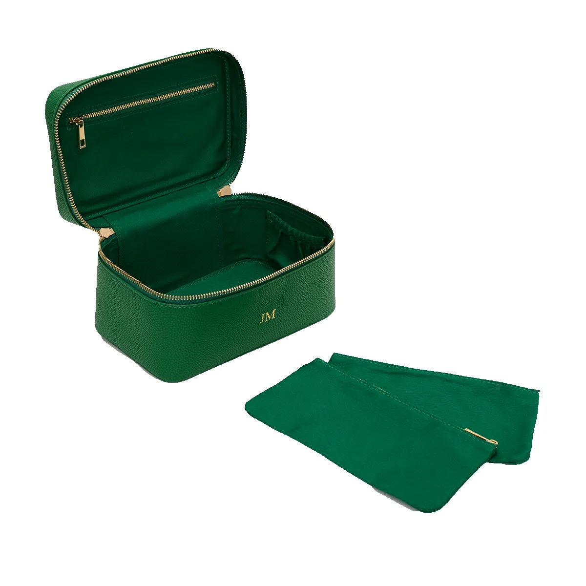 L&B Leather Travel Vanity Case - Emerald Green sold by Lily and Bean product image thumbnail 4
