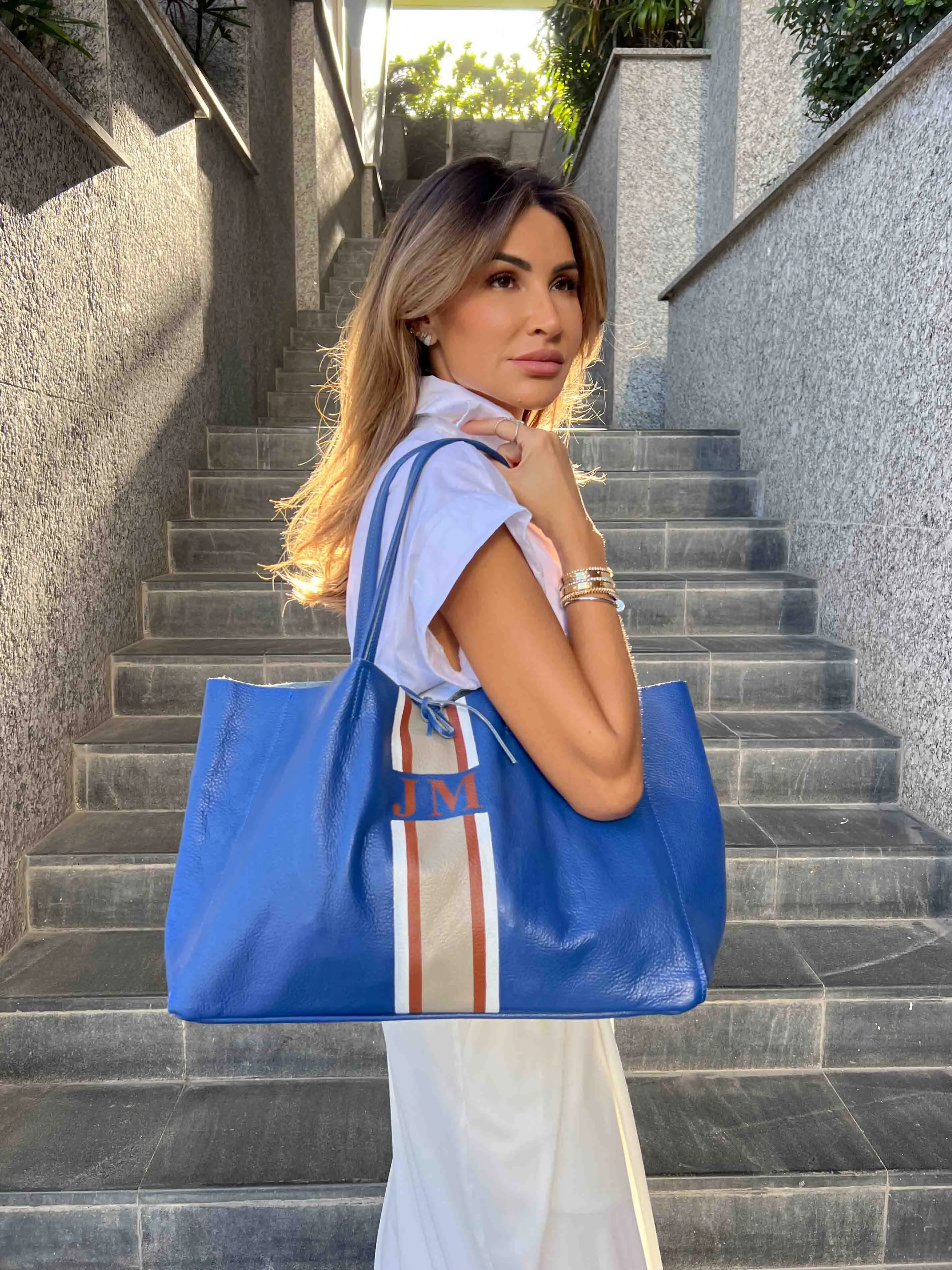 Egerton Shopper - Lightning Blue - Design Your Own sold by Lily and Bean product image thumbnail 2