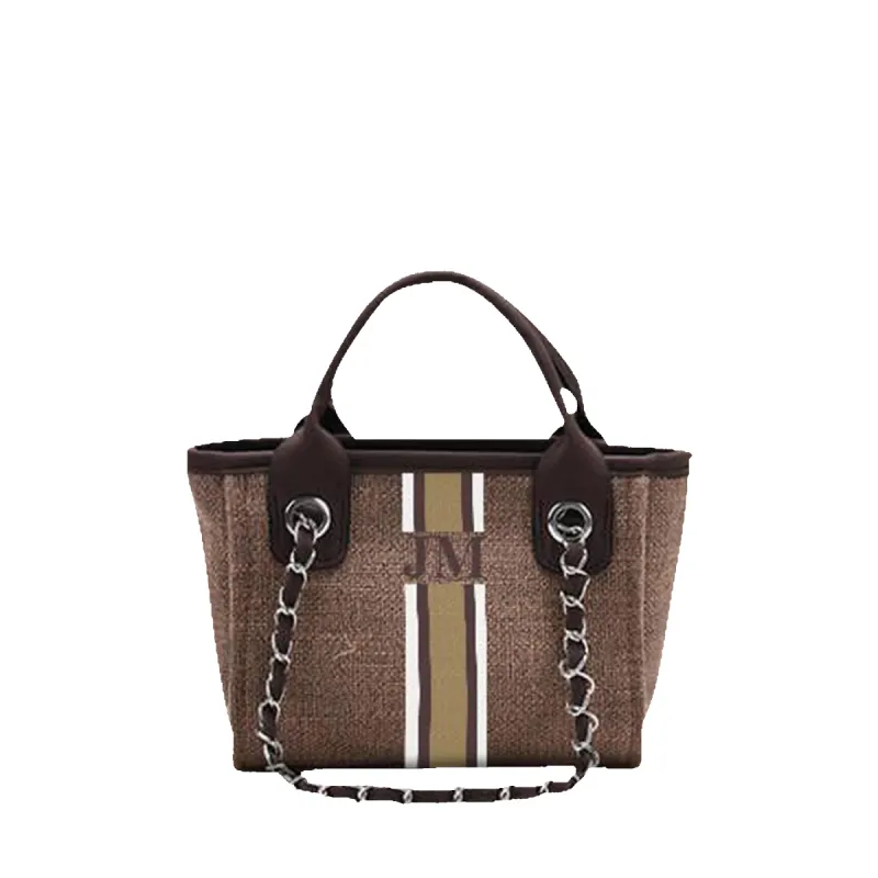The Lily Canvas Mini - Mocha with White, Brown and Beige sold by Lily and Bean