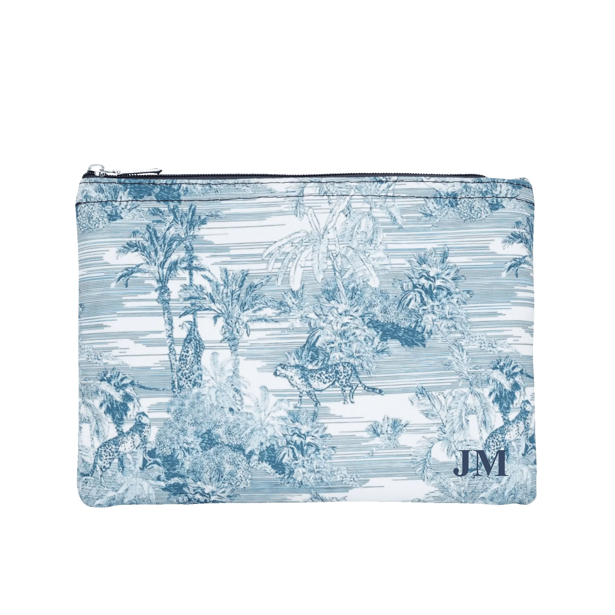 The Lily Makeup Bag - Tropical Blue - Initials Only sold by Lily and Bean