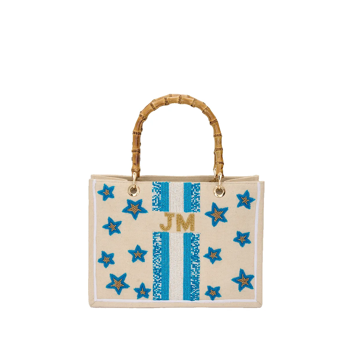 The Juliana Mini Beaded Tote - Starry Blue sold by Lily and Bean