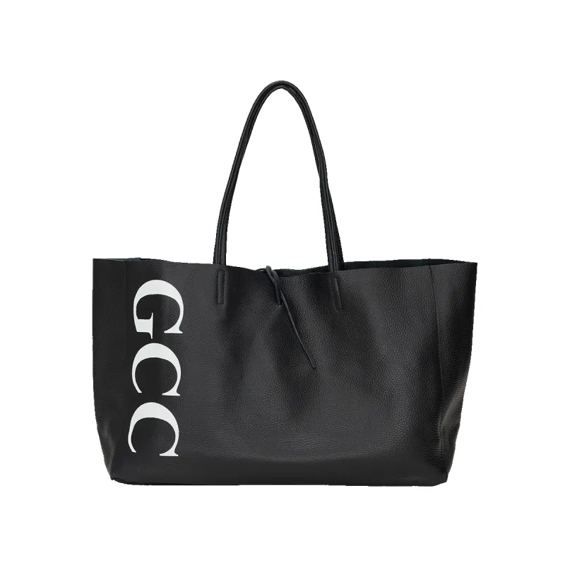 Egerton Shopper - Black & White - Initials Only sold by Lily and Bean