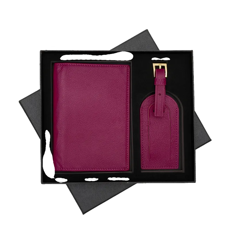 L&B Passport Tag Set - Bordeaux sold by Lily and Bean