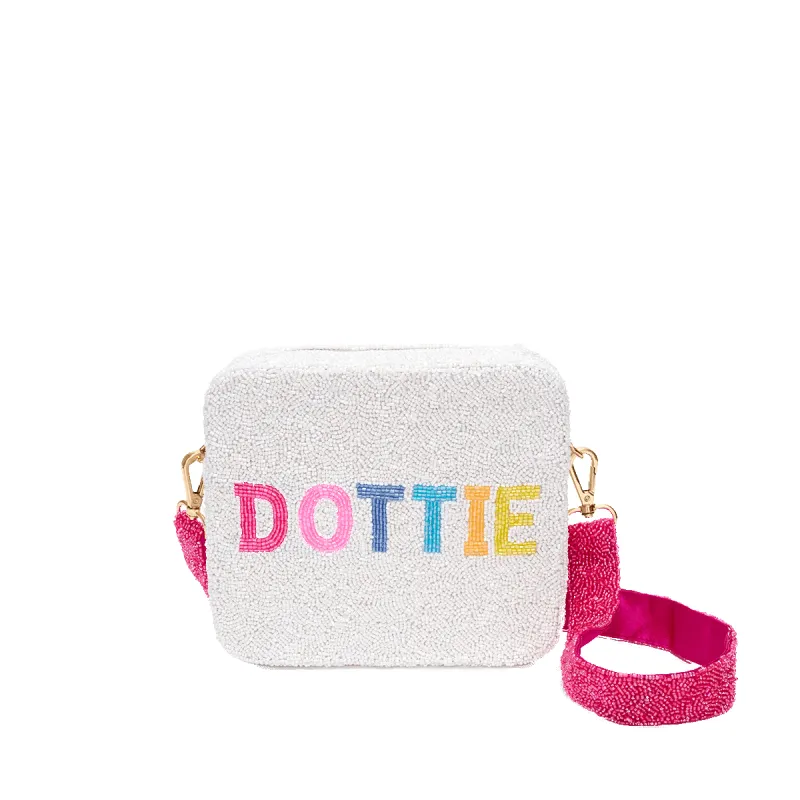 Fully Hand Beaded Rainbow Zip Bag sold by Lily and Bean