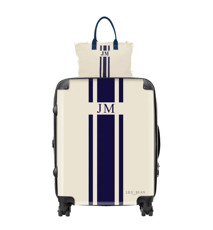 Duo Luggage Set - Cream & Navy sold by Lily and Bean