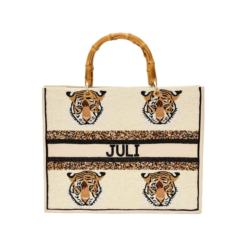 The Juliana Beaded Tote - Savanna sold by Lily and Bean