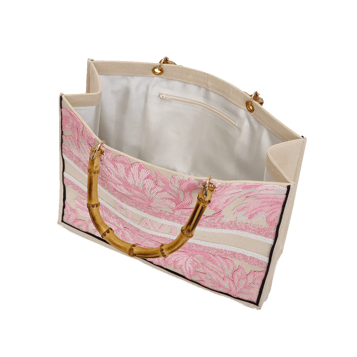 The Juliana Beaded Tote - Pink Tropical sold by Lily and Bean product image thumbnail 2