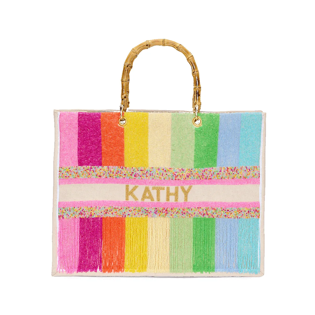 The Juliana Beaded Tote - Rainbow sold by Lily and Bean