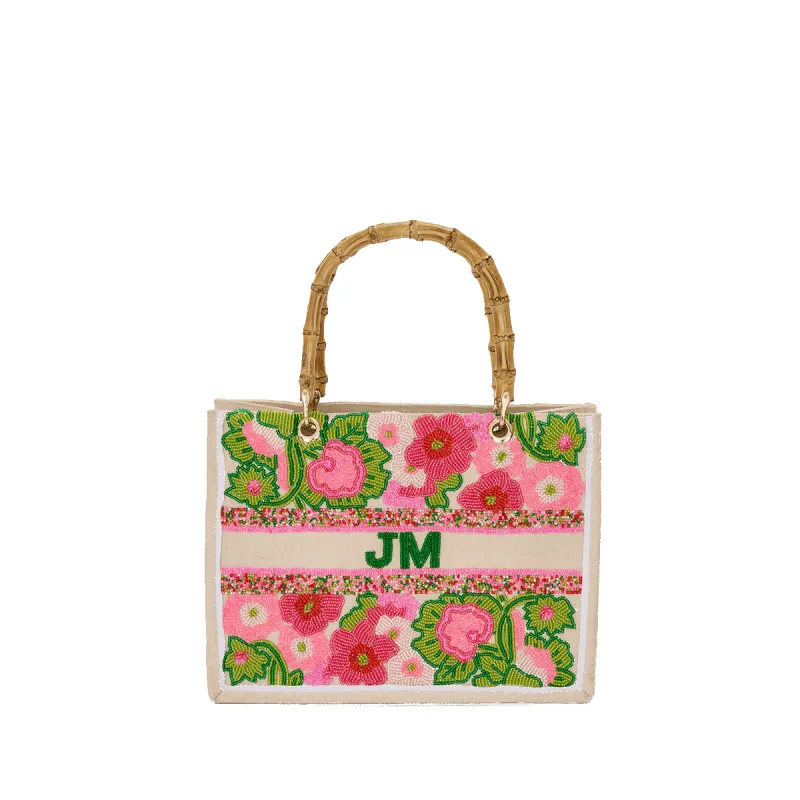 The Juliana Mini Beaded Tote - Flower Garden sold by Lily and Bean