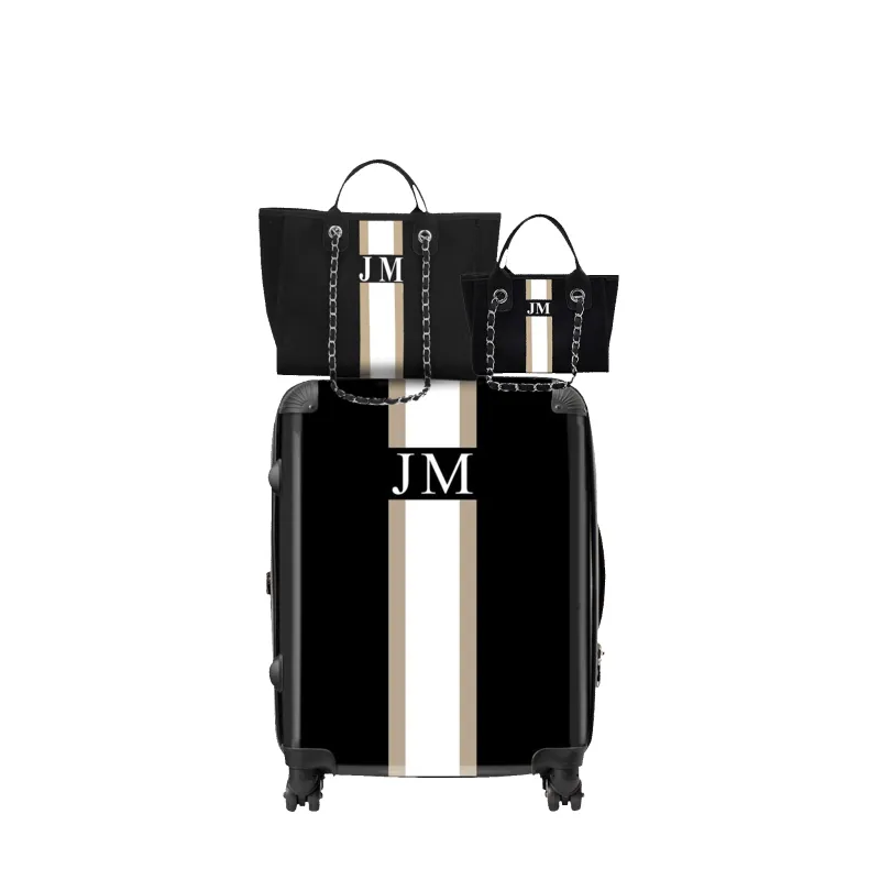 Trio Luggage Set - Black & Taupe sold by Lily and Bean