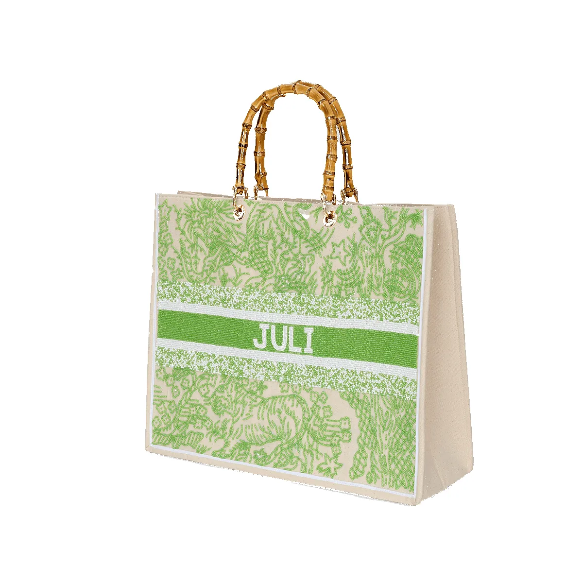 The Juliana Beaded Tote - Lime Jungle sold by Lily and Bean product image thumbnail 3
