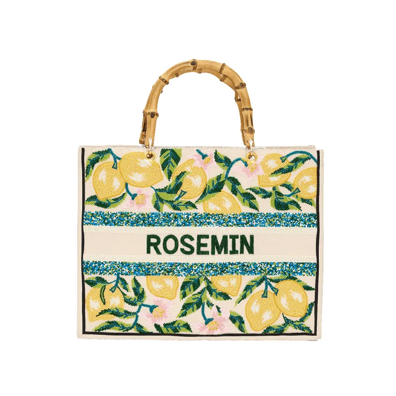 The Juliana Beaded Tote - Citron sold by Lily and Bean
