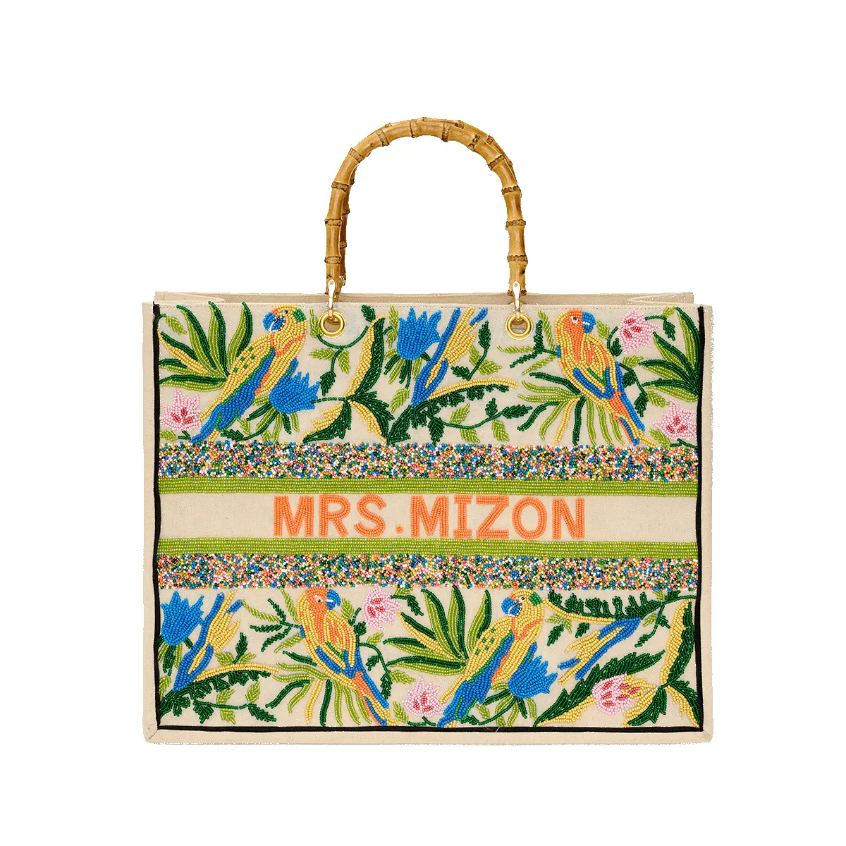 The Juliana Beaded Tote - Lovebirds sold by Lily and Bean