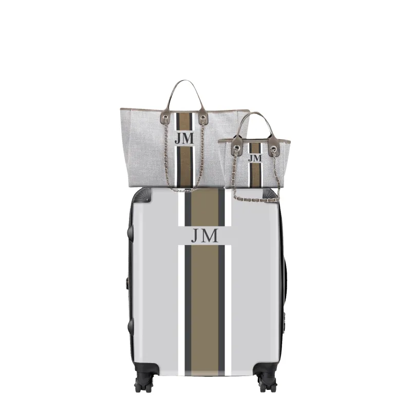 Trio Luggage Set - French Grey & Beige sold by Lily and Bean