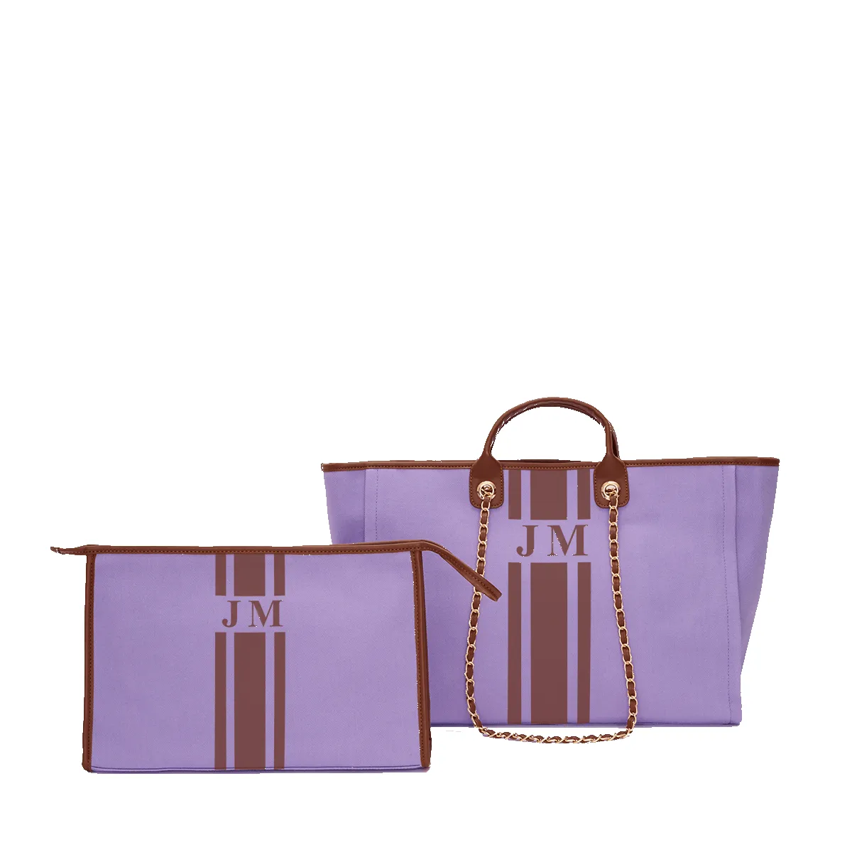 Tote and Ultimate Cosmetic Duo - Lavender sold by Lily and Bean