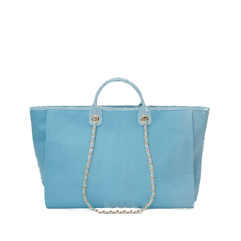 The Lily Canvas Tote - Poolside Blue sold by Lily and Bean