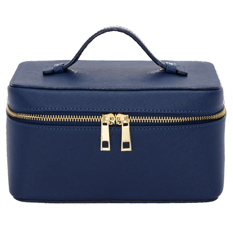 Leather Vanity Case - Navy sold by Lily and Bean