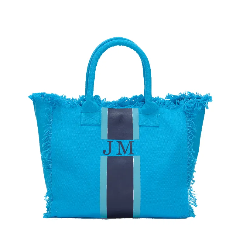 The Lily Fringe Tote - Aqua Blue sold by Lily and Bean