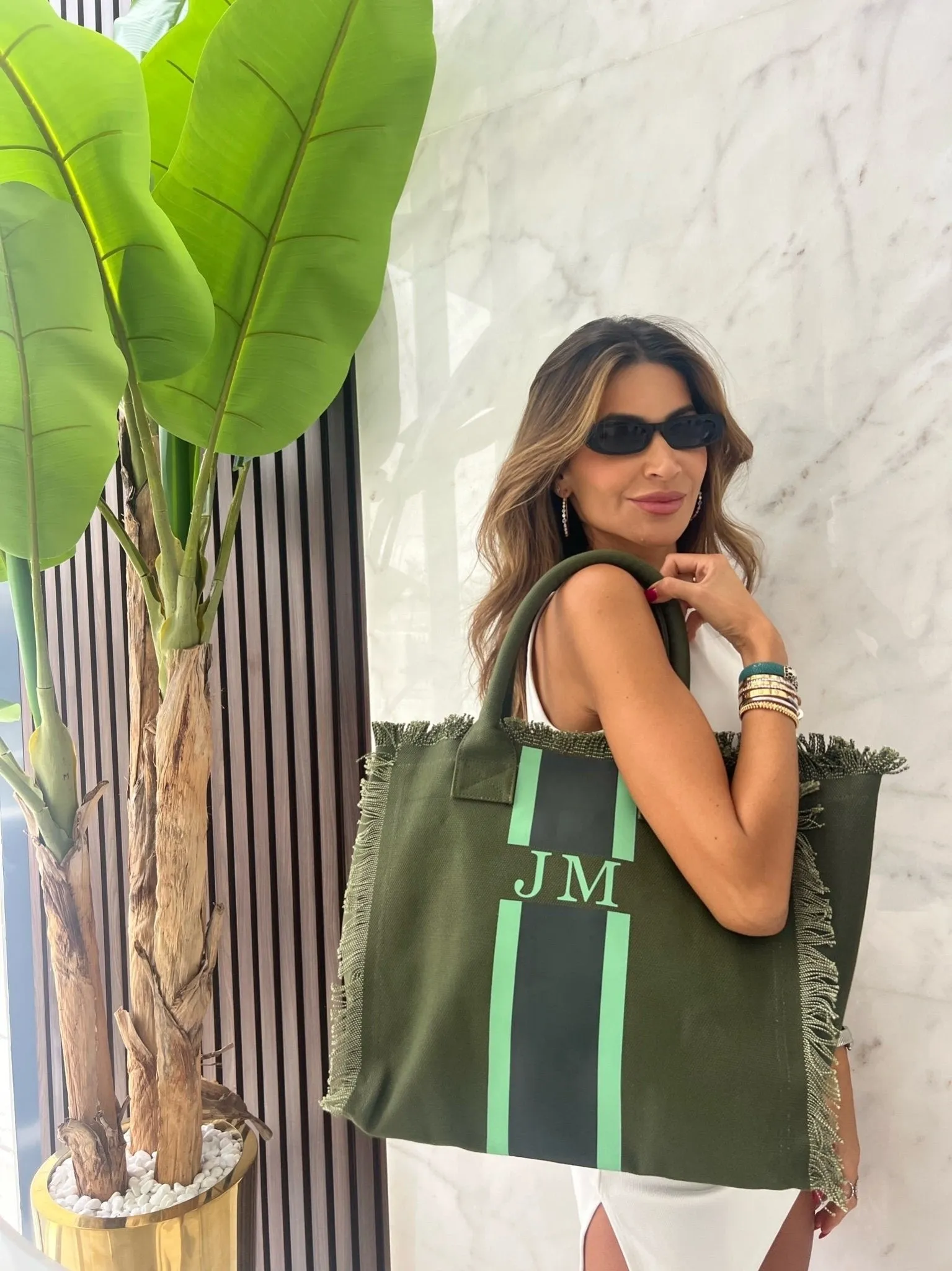 The Lily Fringe Tote - Army Green sold by Lily and Bean product image thumbnail 3