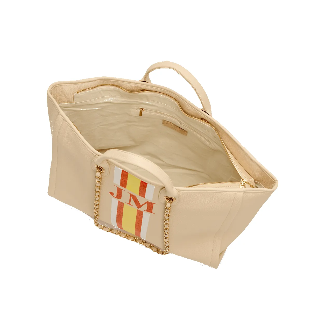 Athene Leather Tote Bag - Ivory sold by Lily and Bean product image thumbnail 3