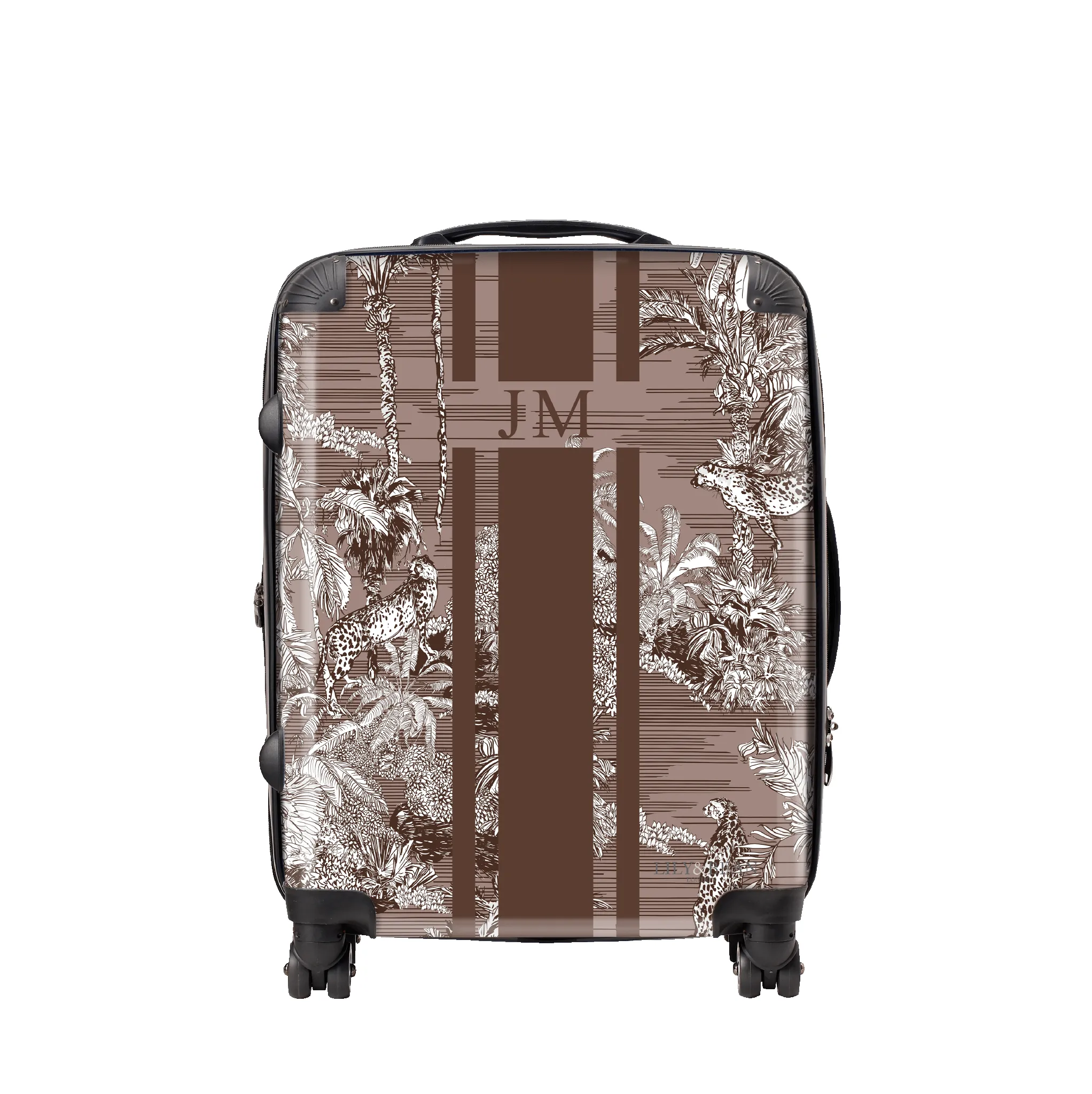 Tropical Print Hardshell Luggage - Cocoa sold by Lily and Bean