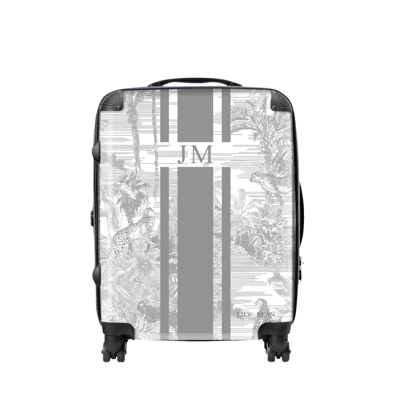 Tropical Print Hardshell Luggage - French Grey sold by Lily and Bean
