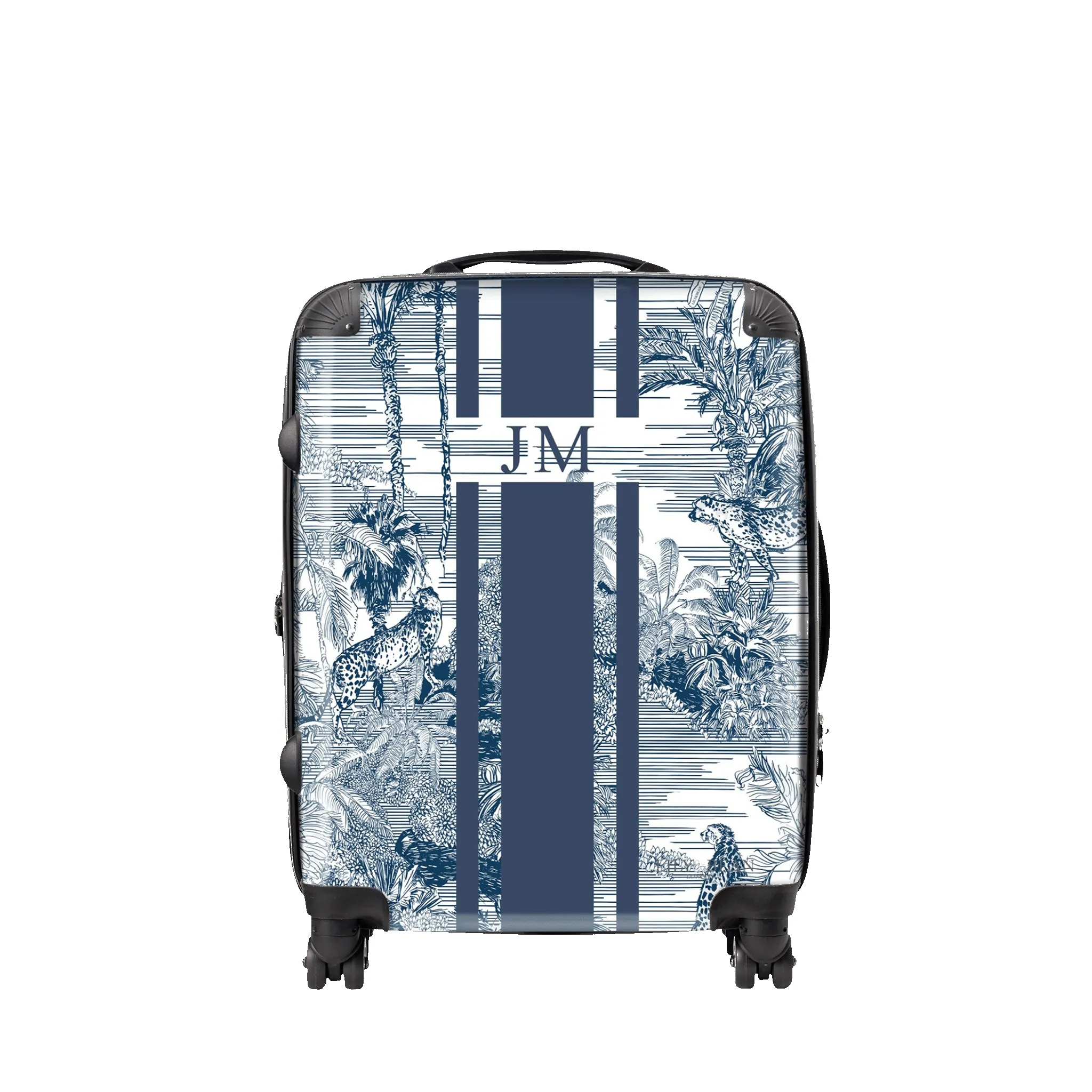 Tropical Print Hardshell Luggage - Navy sold by Lily and Bean