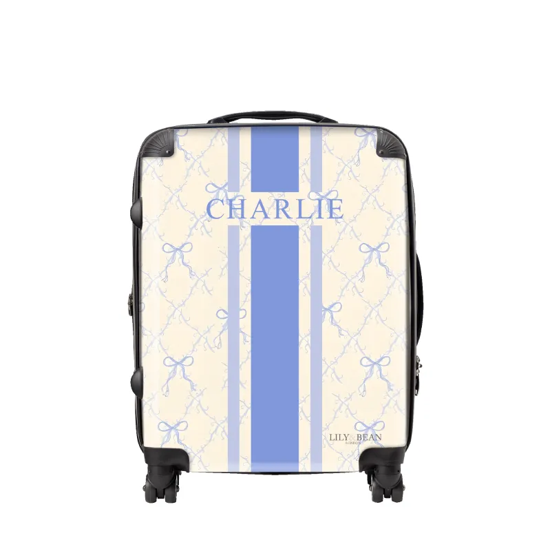 Bow Hardshell Luggage - Blue sold by Lily and Bean