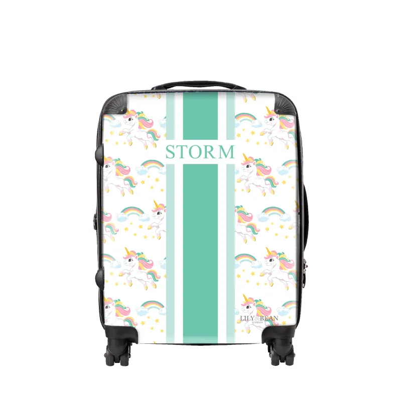 Unicorn Hardshell Luggage - Aqua sold by Lily and Bean