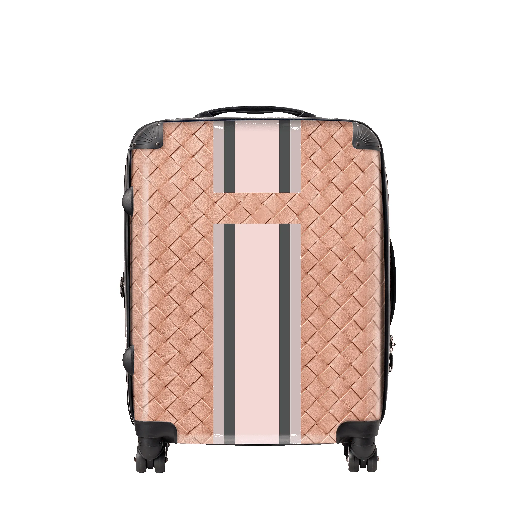Woven Effect Pink Hardshell Luggage - Pink sold by Lily and Bean