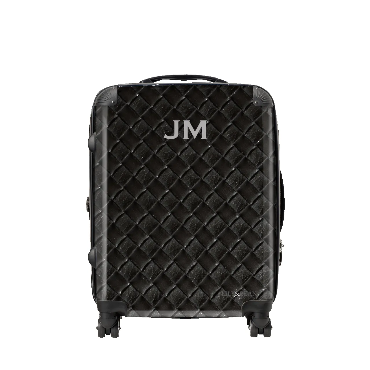 Woven Style Hardshell Luggage - Black sold by Lily and Bean