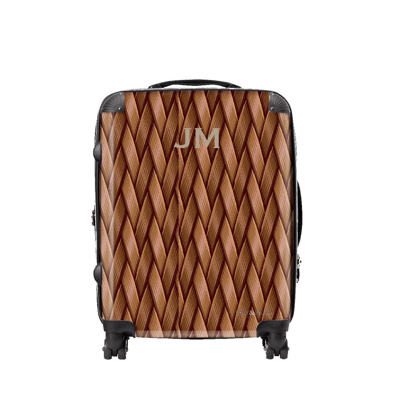 Woven Style Hardshell Luggage - Brown sold by Lily and Bean