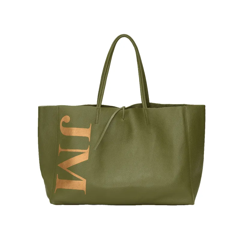 Egerton Shopper (Initials only) - Army Green sold by Lily and Bean