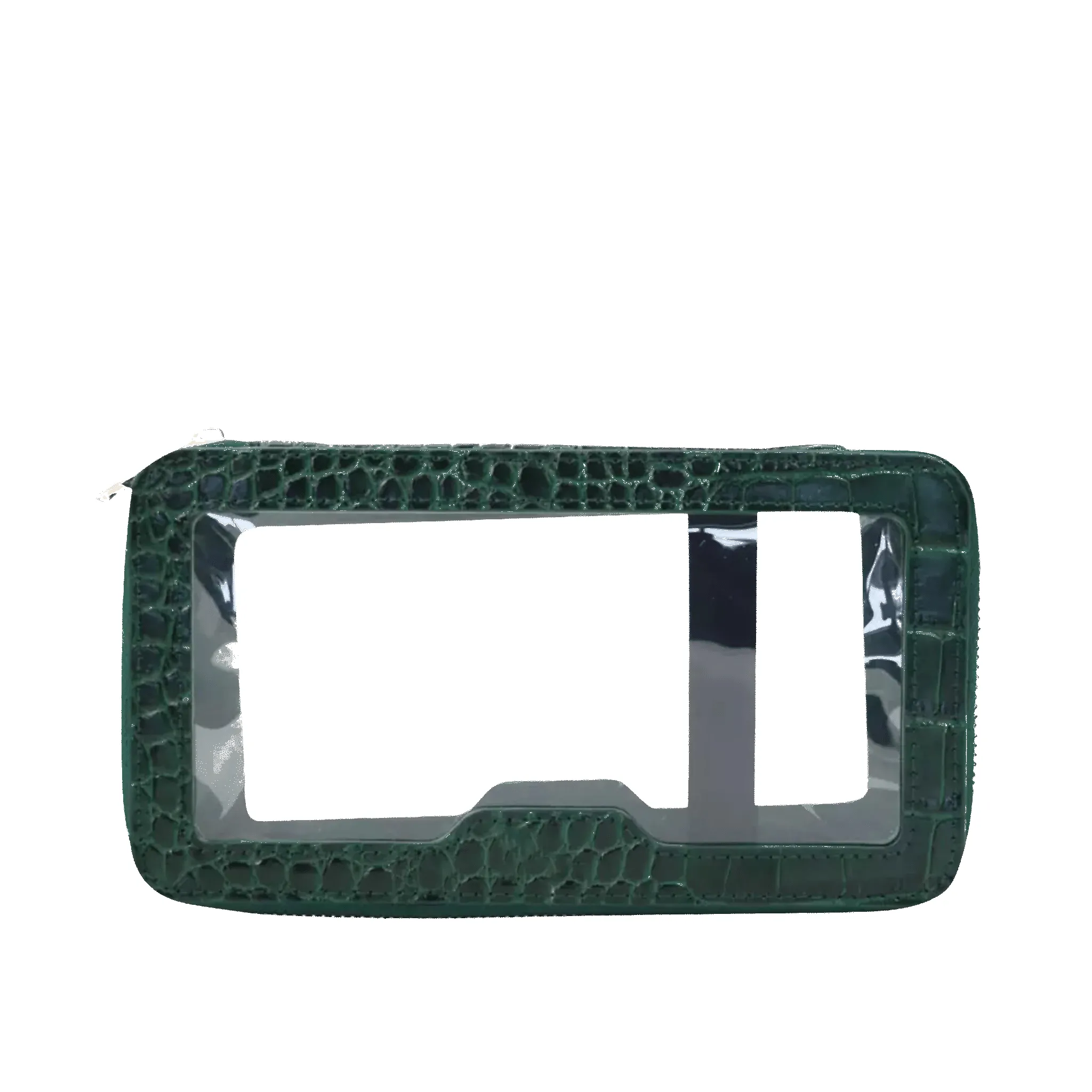 Clear Rectangular Make-up Bag - Green Croc sold by Lily and Bean