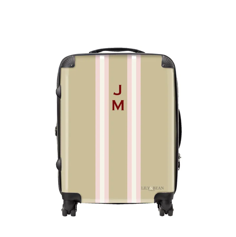 Maverick Hardshell Luggage - Biscuit & Pink sold by Lily and Bean