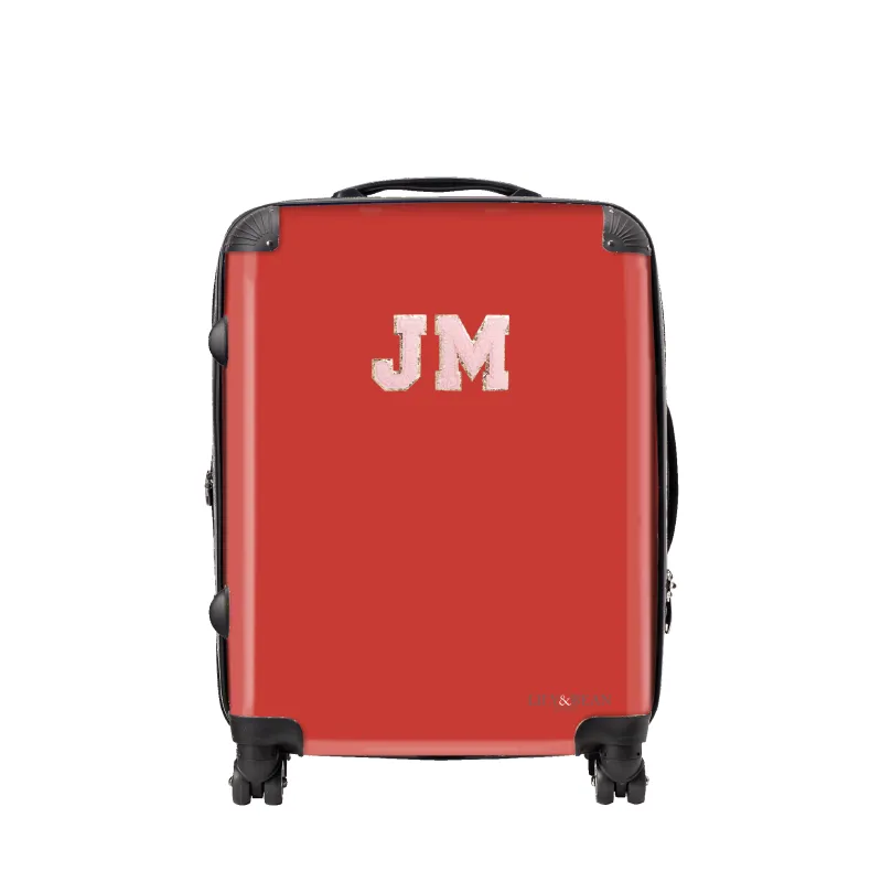 Hardshell Luggage with Glitter Initials - Red sold by Lily and Bean