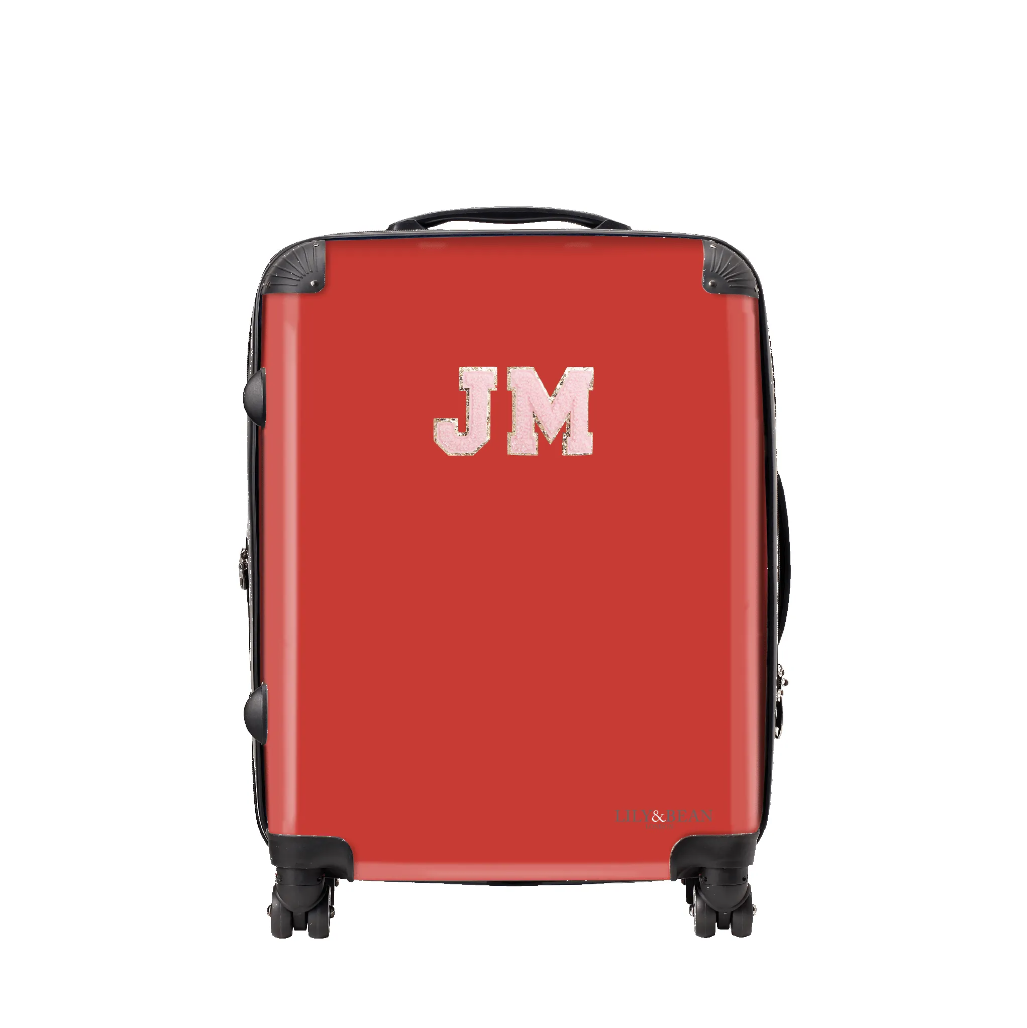 Hardshell Luggage with Glitter Initials - Red sold by Lily and Bean