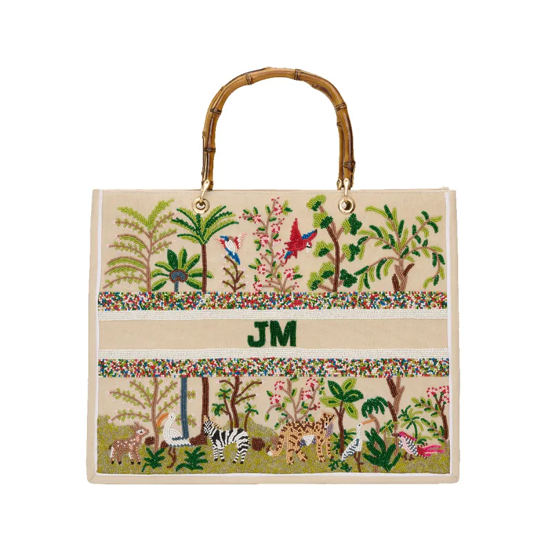 The Juliana Beaded Tote - Serengeti sold by Lily and Bean