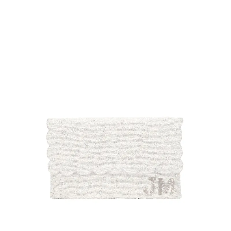 Scalloped Pearl Beaded Clutch sold by Lily and Bean