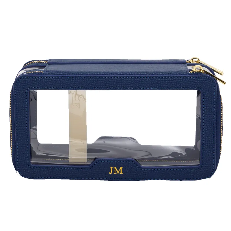 Clear Rectangular Make-Up Bag - Midnight Blue sold by Lily and Bean